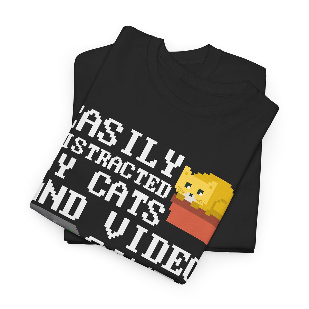 Easily Distracted By Cats And Video Games T-Shirt