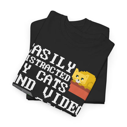 Easily Distracted By Cats And Video Games T-Shirt