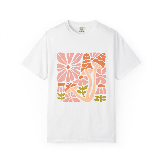 Floral Retro Waves Garment-Dyed Women's T-Shirt