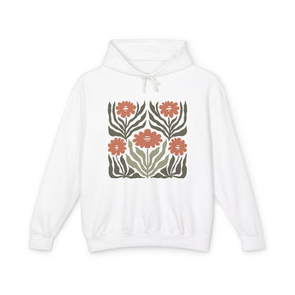 Rustic Flower Print Lightweight Women's Hooded Sweatshirt