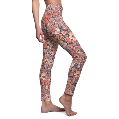 Floral Vintage Black Women's Casual Leggings