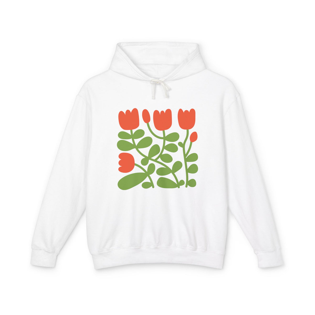 Floral Tulip Lightweight Women's Hooded Sweatshirt
