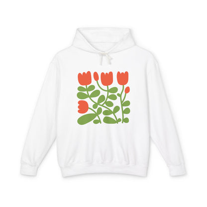 Floral Tulip Lightweight Women's Hooded Sweatshirt