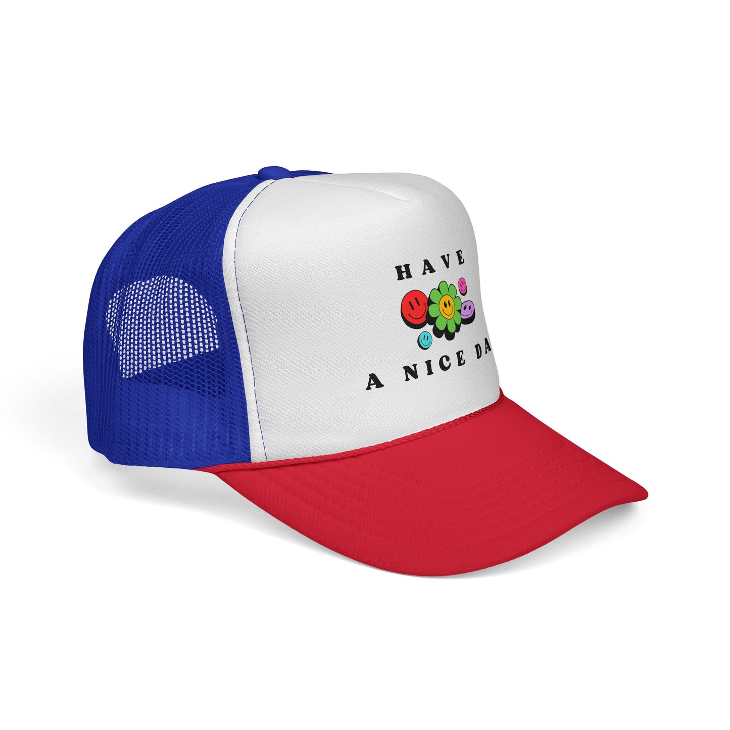 Have A Nice Day Smiley Flower Trucker Women's Cap