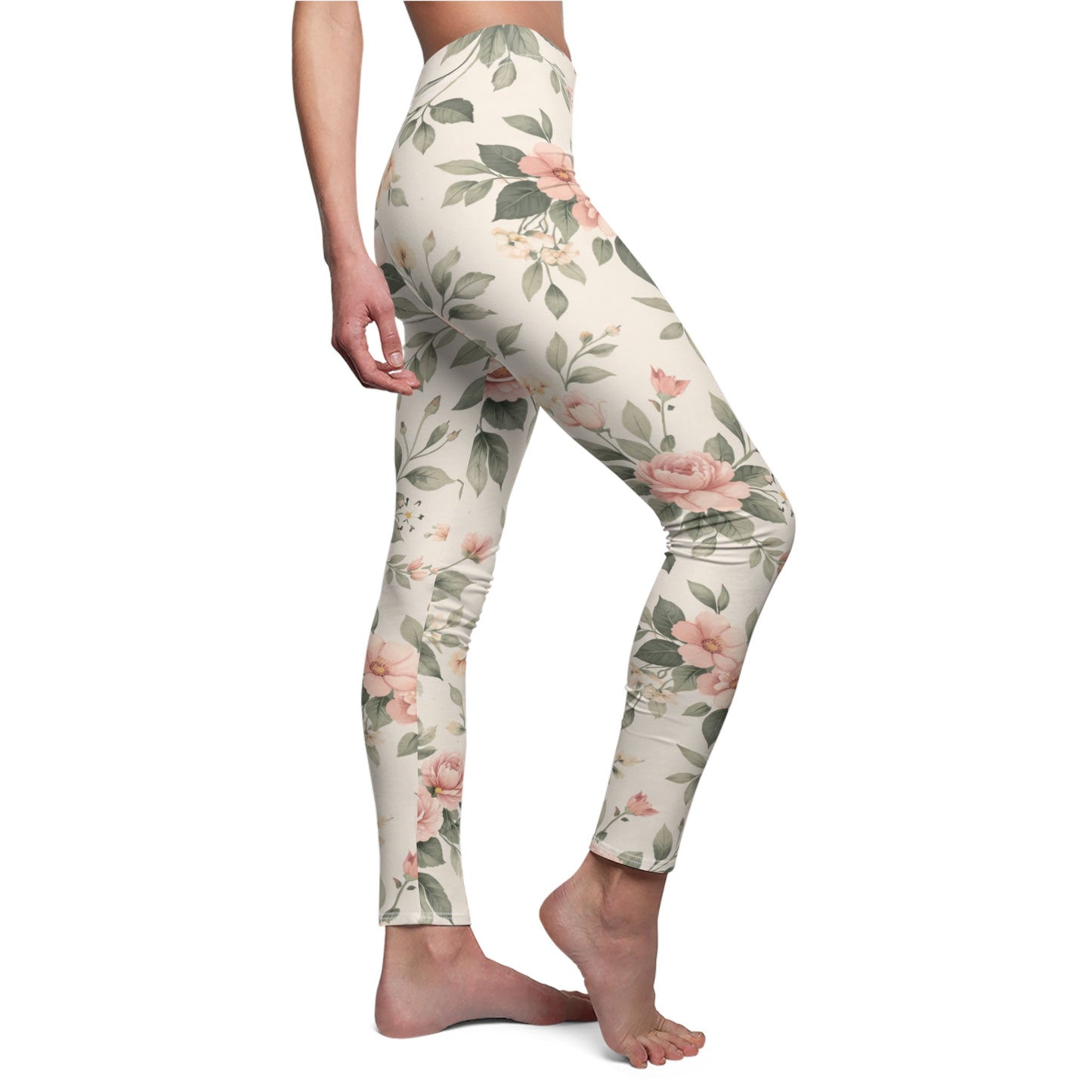 Floral Vintage Rose Women's Casual Leggings