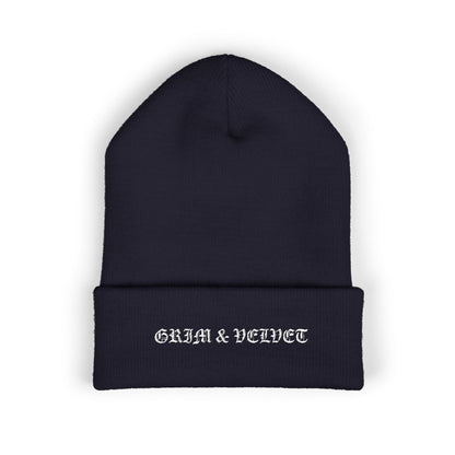 Grim & Velvet Heart Soul Embroidered Cuffed Beanie