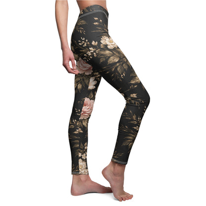 Floral Vintage Rose Women's Casual Leggings