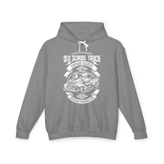 Old School Truck Vintage Classic Lightweight Hooded Sweatshirt