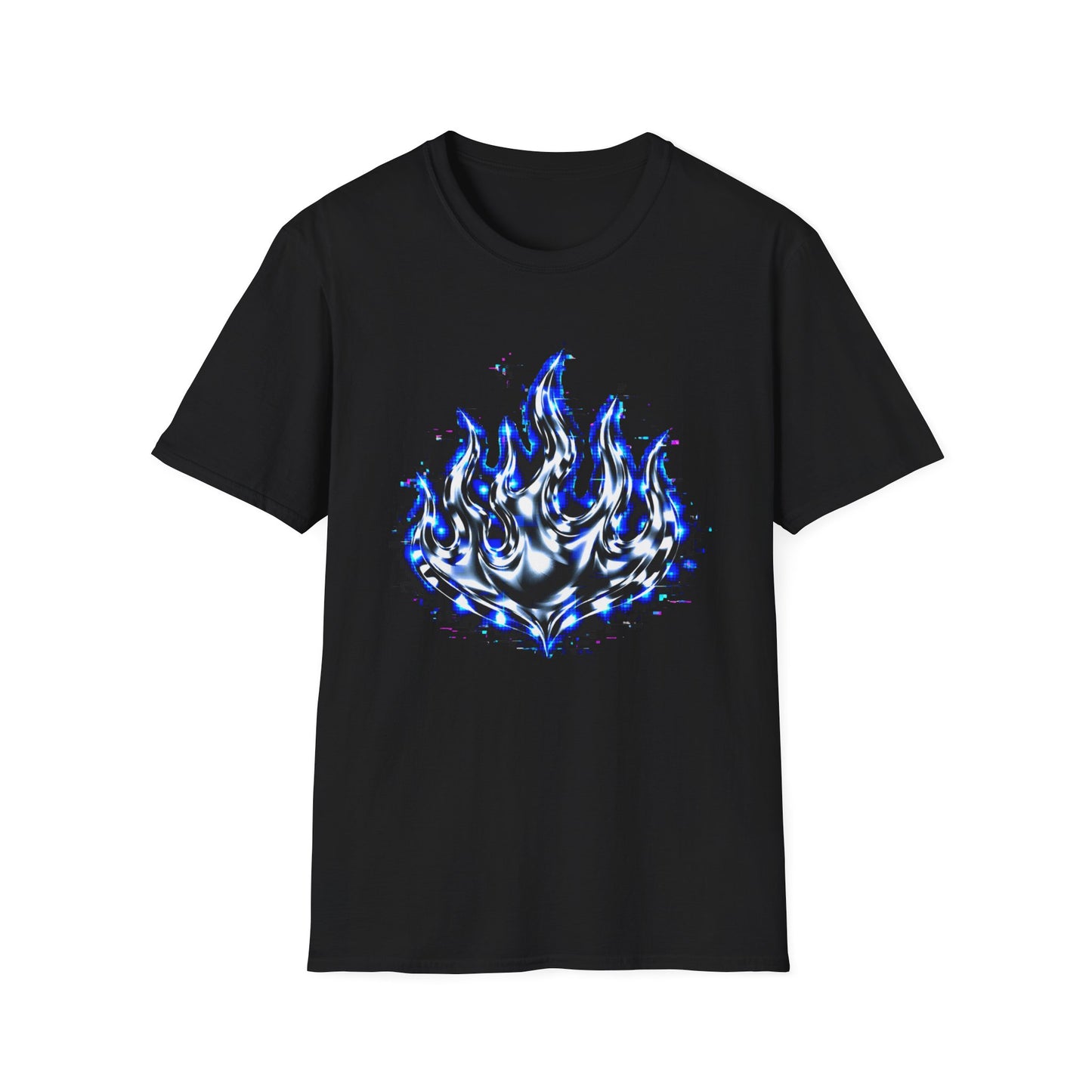 Blue Digital Flame Graphic Women's Tee