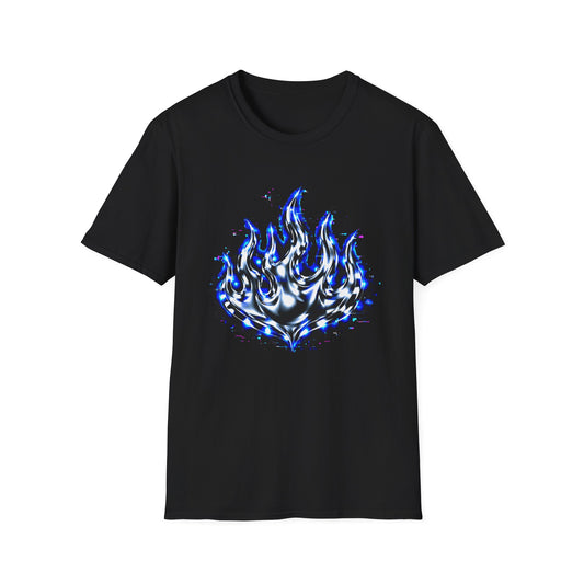Blue Digital Flame Graphic Women's Tee
