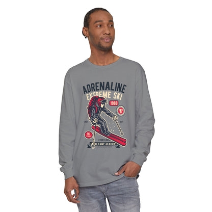 Adrenaline Extreme Ski Garment-Dyed Long Sleeve T-Shirt