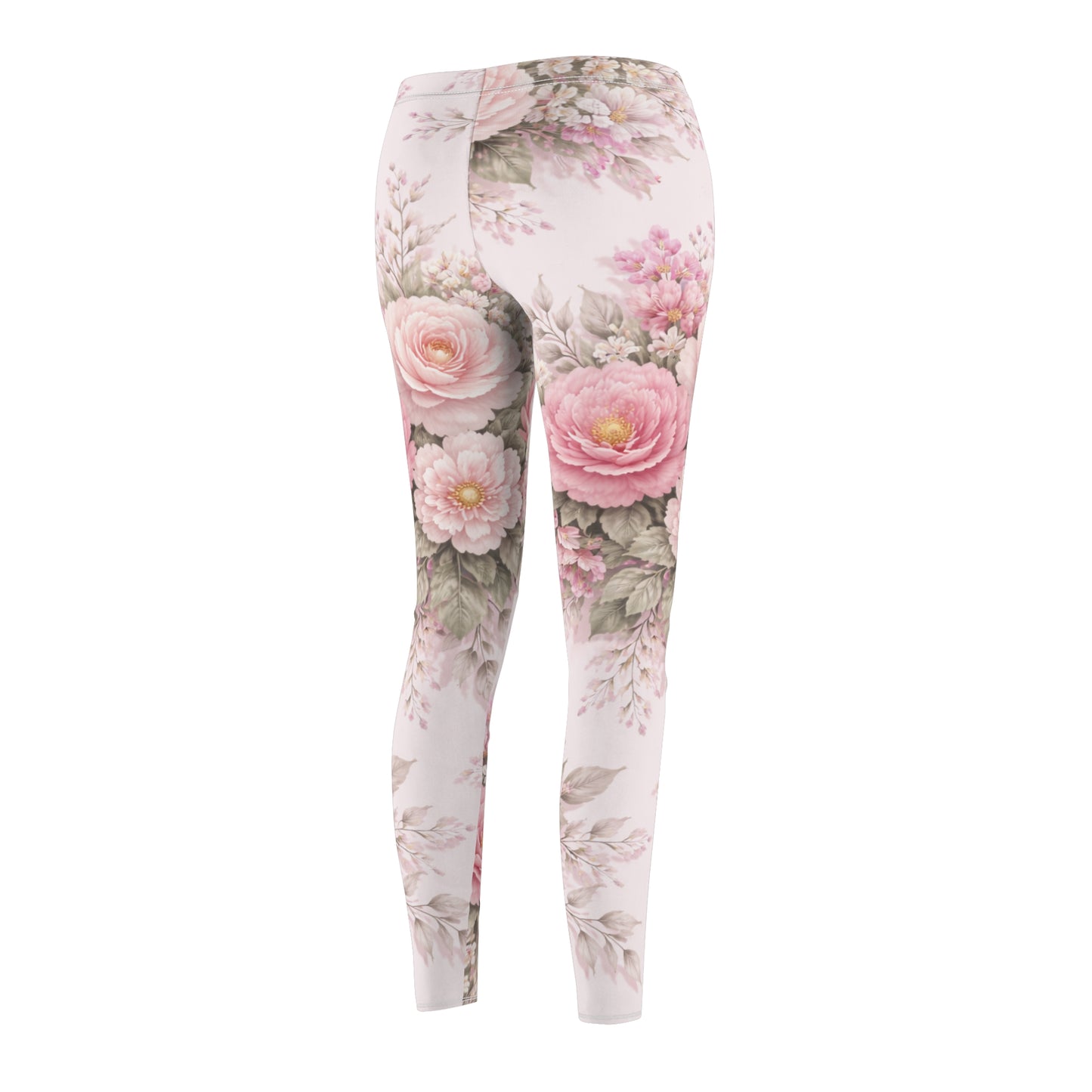 Pink Vintage Garden Women's Casual Leggings