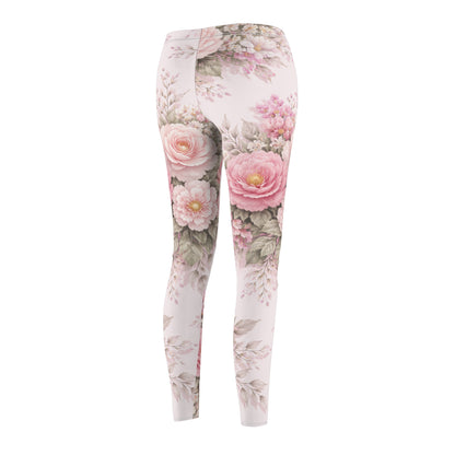 Pink Vintage Garden Women's Casual Leggings