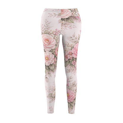 Pink Vintage Garden Women's Casual Leggings