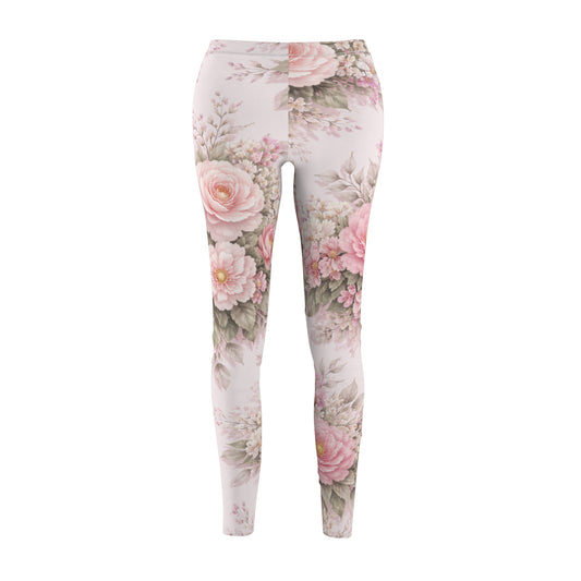 Pink Vintage Garden Women's Casual Leggings