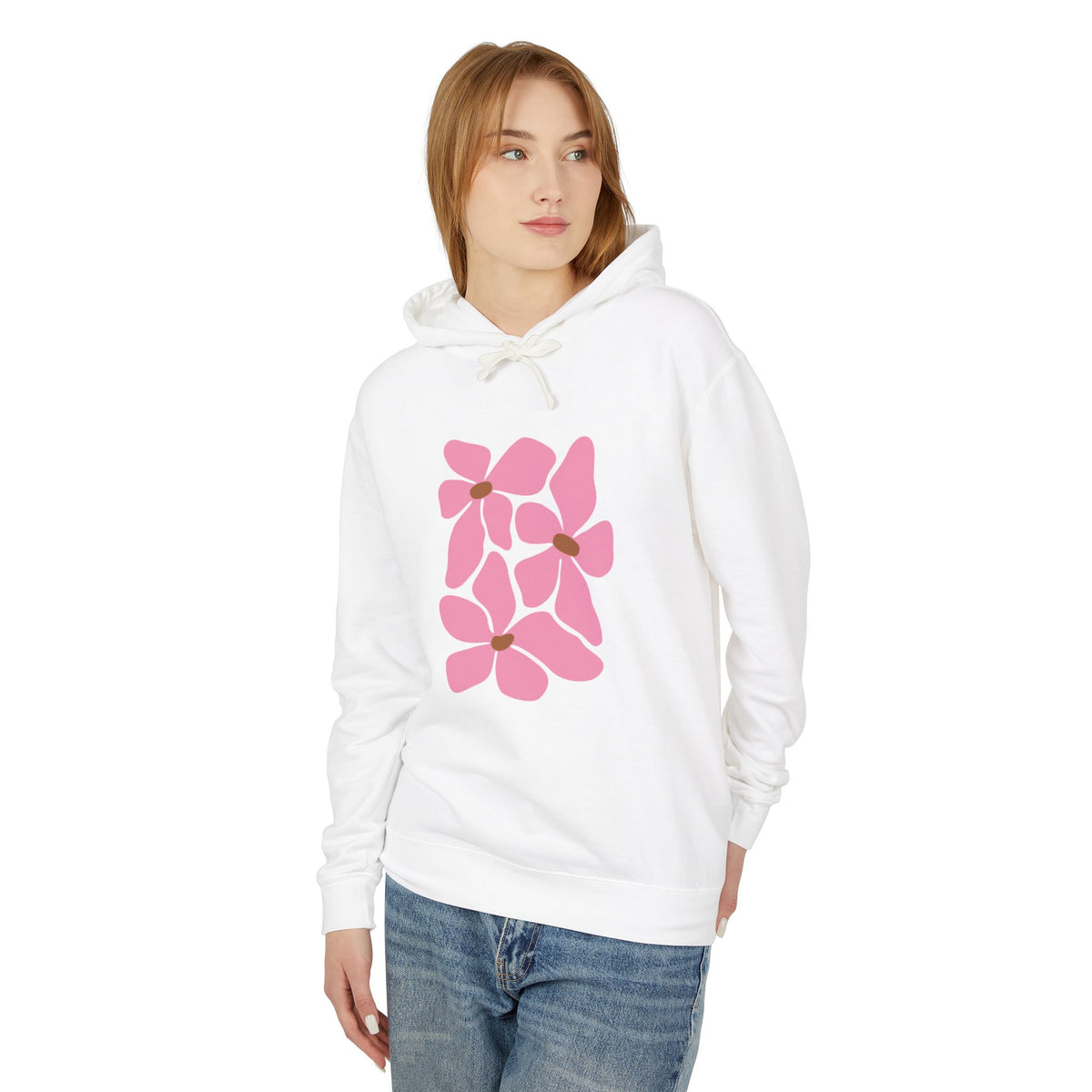 Pink Petal Bloom Lightweight Women's Hooded Sweatshirt