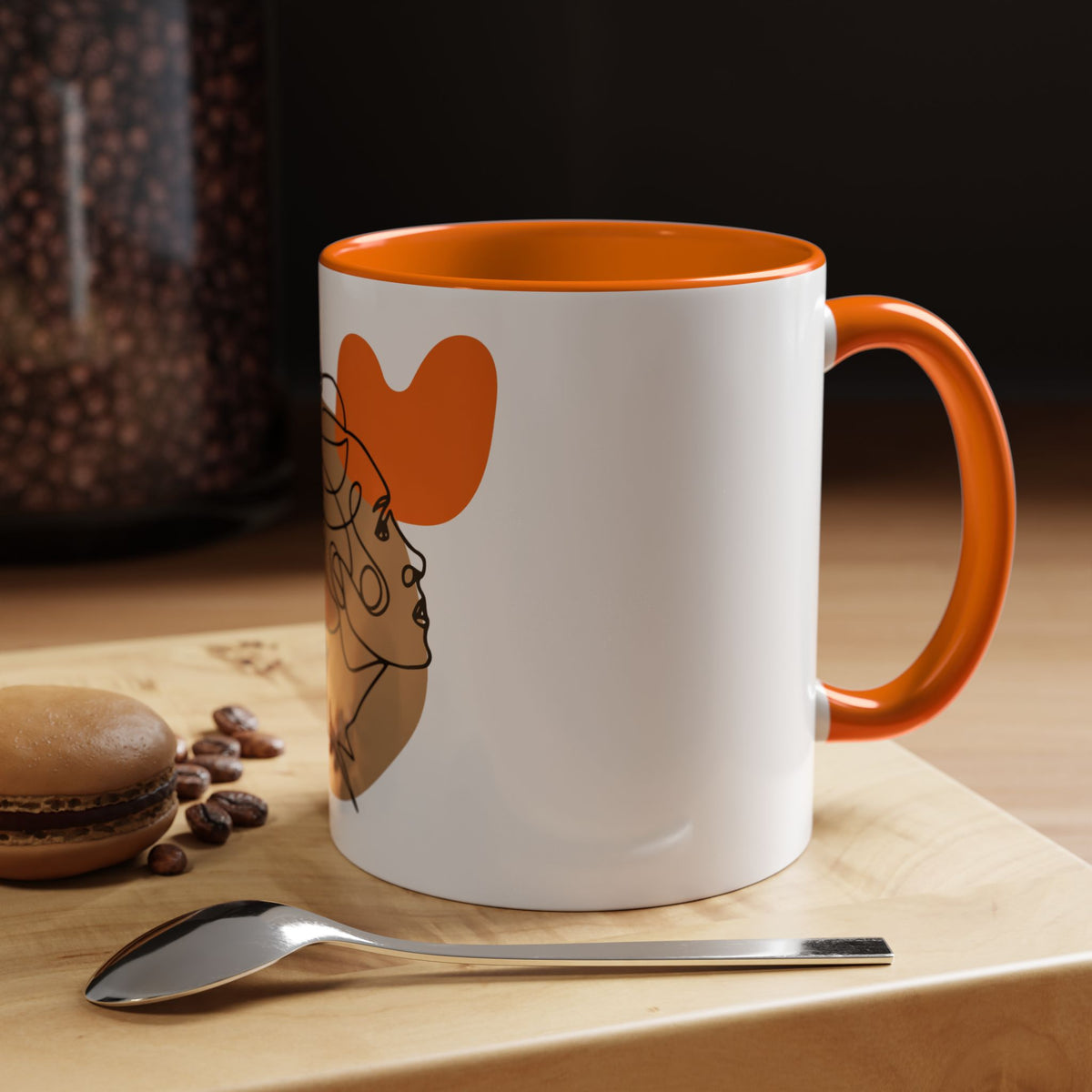 Abstract Line Art Woman Accent 110z Mug