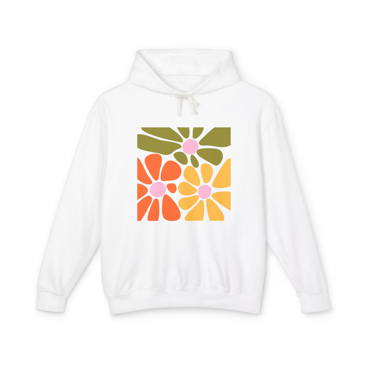Retro Floral Mosaic Lightweight Women's Hooded Sweatshirt