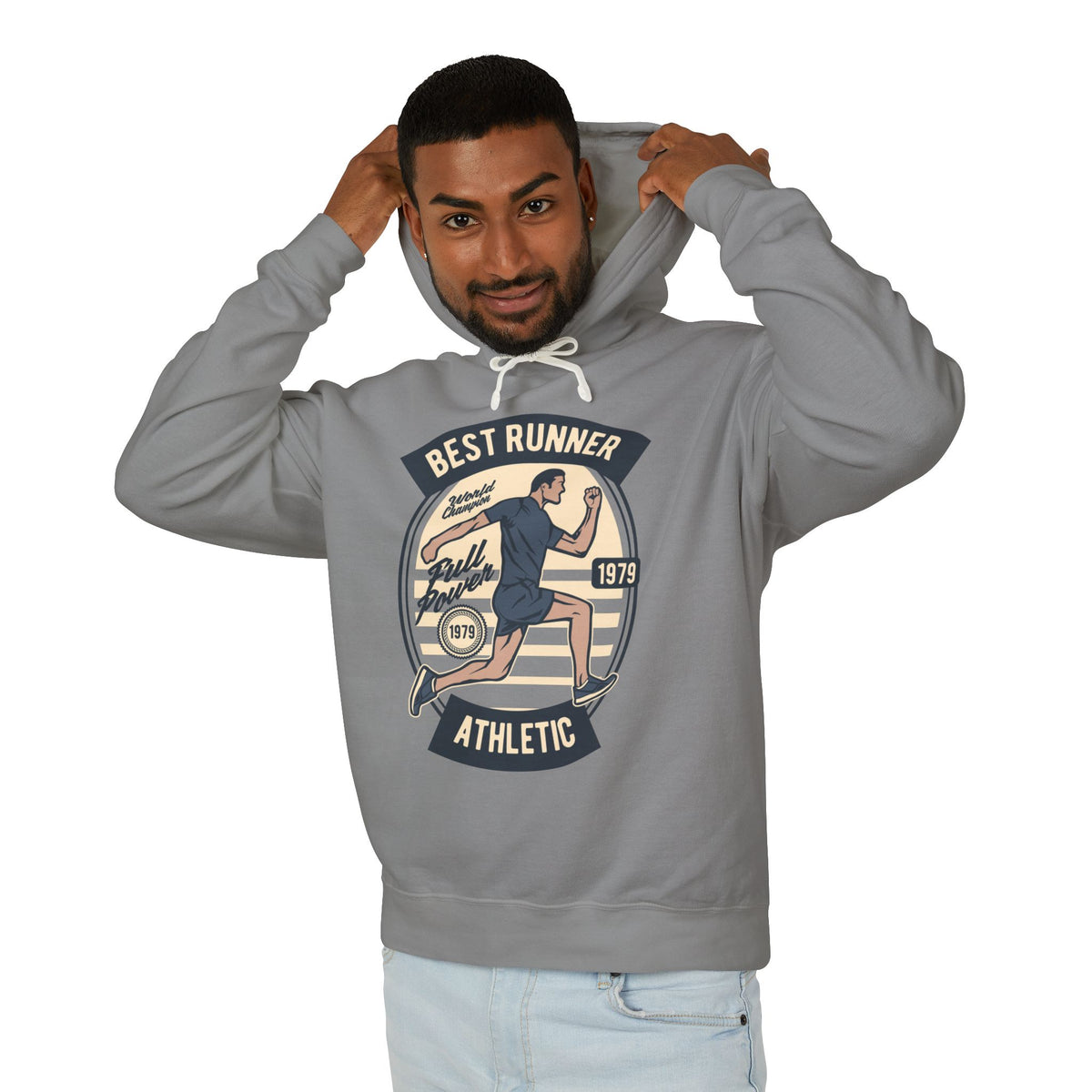 "Best Runner Athletic" Lightweight Hooded Sweatshirt