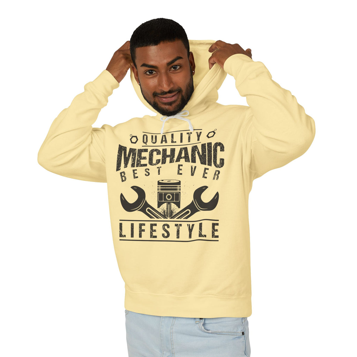 Quality Mechanic Best Ever Lifestyle Lightweight Hooded Sweatshirt