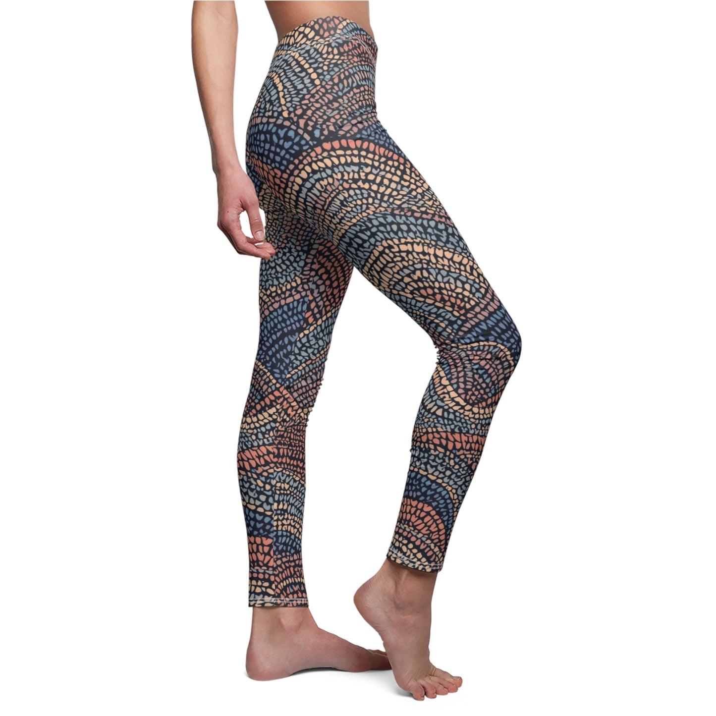 Abstract Sunset Knit Women's Casual Leggings