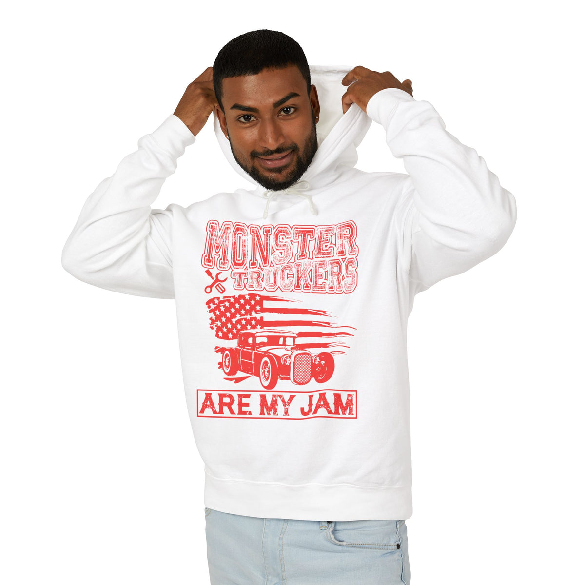 Monster Truckers Are My Jam Lightweight Hooded Sweatshirt