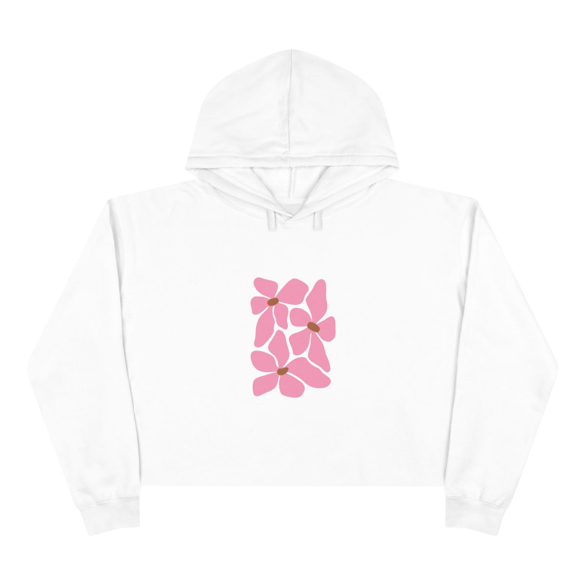 Pink Petal Bloom Crop Hoodie