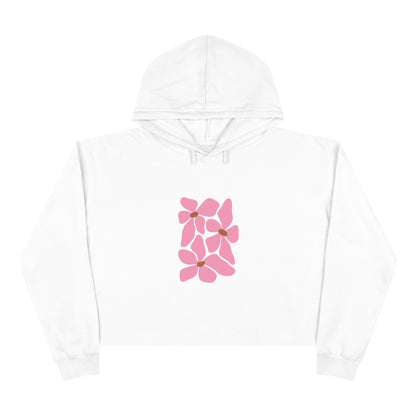 Pink Petal Bloom Crop Hoodie