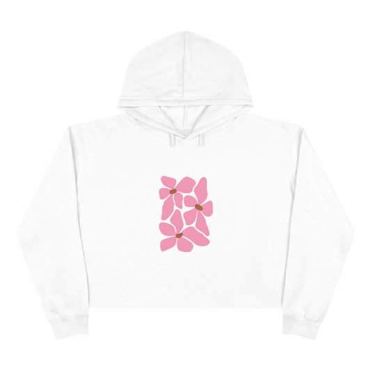 Pink Petal Bloom Crop Hoodie