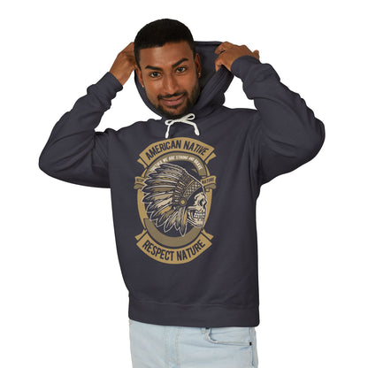 Native American Skull Headdress Hooded Sweatshirt