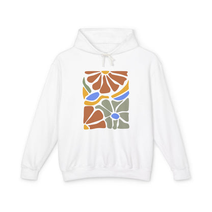 Retro Floral Abstract Art Lightweight Women's Hooded Sweatshirt