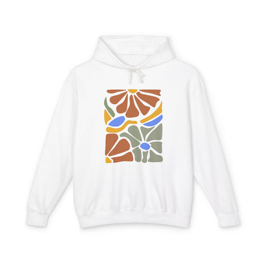 Retro Floral Abstract Art Lightweight Women's Hooded Sweatshirt