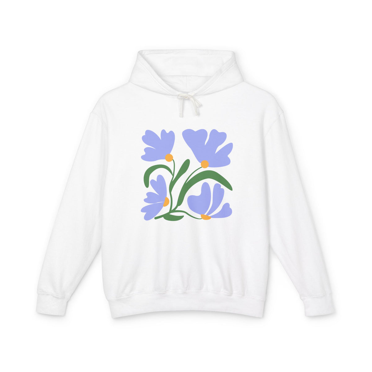 Lavender Tulip Graphic Lightweight Women's Hooded Sweatshirt