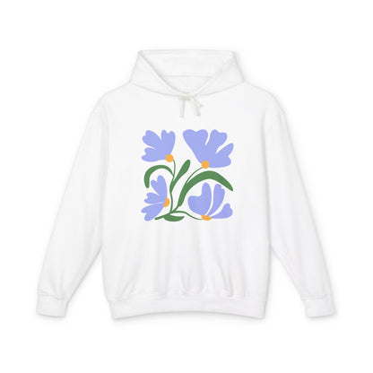 Lavender Tulip Graphic Lightweight Women's Hooded Sweatshirt