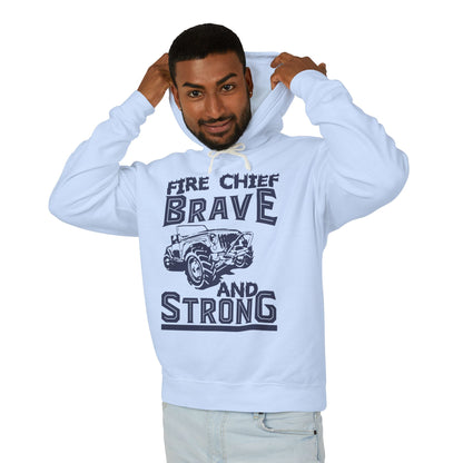Fire Chief Brave And Strong Lightweight Hooded Sweatshirt
