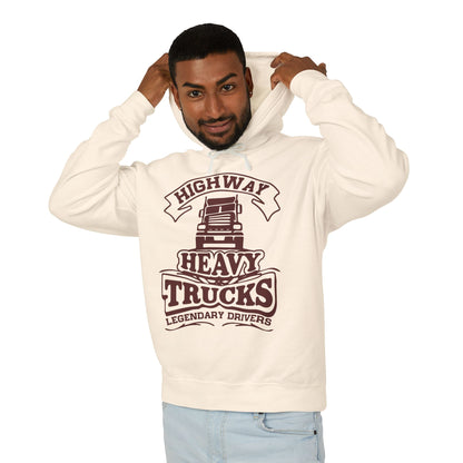 Highway Heavy Trucks Lightweight Hooded Sweatshirt