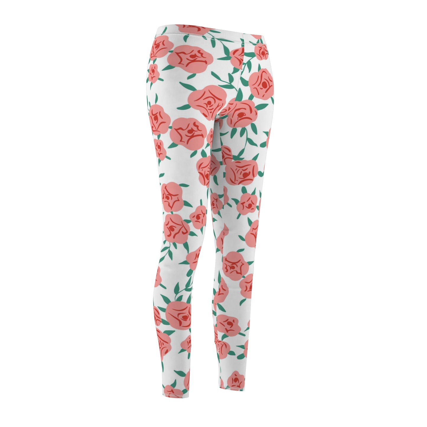 Floral Rose Print Women's Casual Leggings