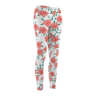 Floral Rose Print Women's Casual Leggings