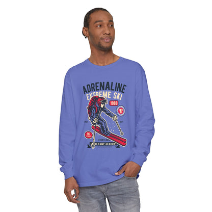 Adrenaline Extreme Ski Garment-Dyed Long Sleeve T-Shirt