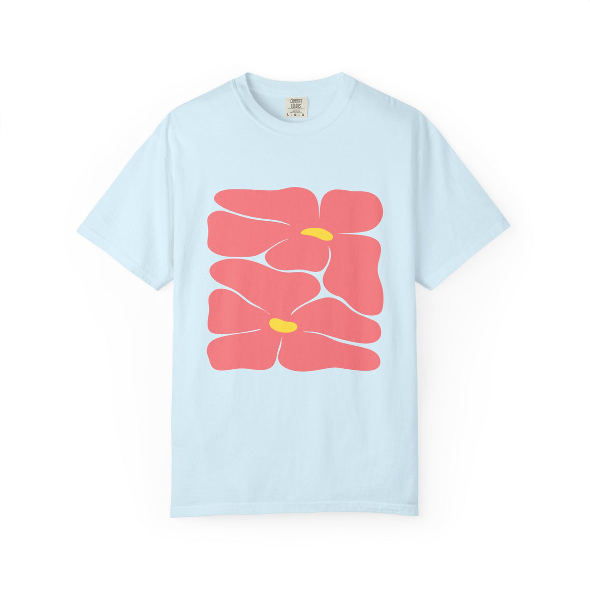 Pink Retro Flowers Graphic Garment-Dyed Women's T-Shirt