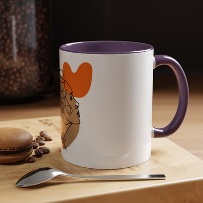 Abstract Line Art Woman Accent 110z Mug