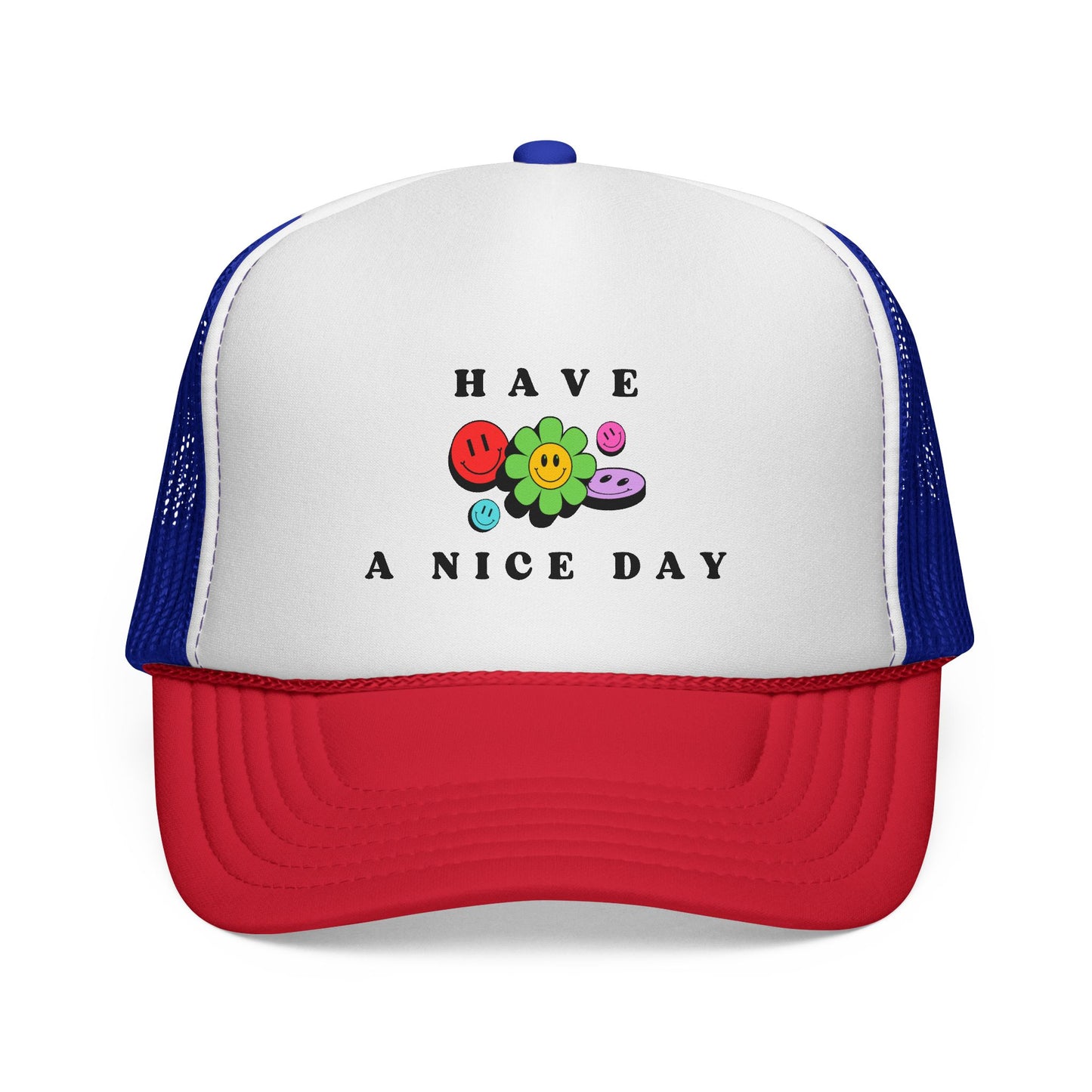 Have A Nice Day Smiley Flower Trucker Women's Cap