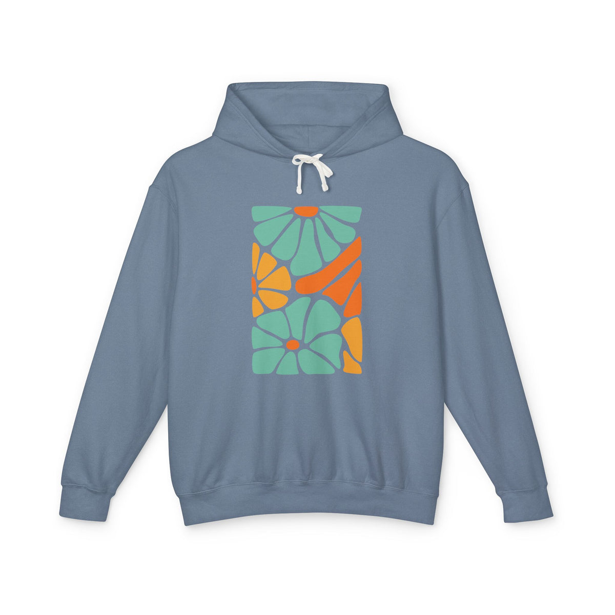 Colorful Floral Pattern Lightweight Women's Hooded Sweatshirt