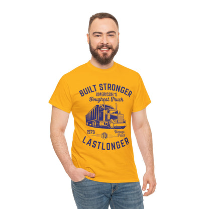 Built Stronger Last Longer Trucker Illustration Tee