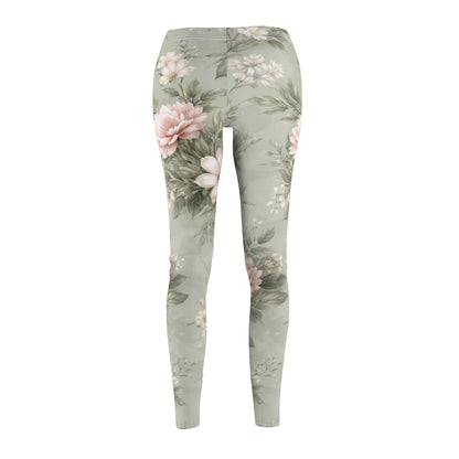 Floral Sage Vintage Women's Casual Leggings