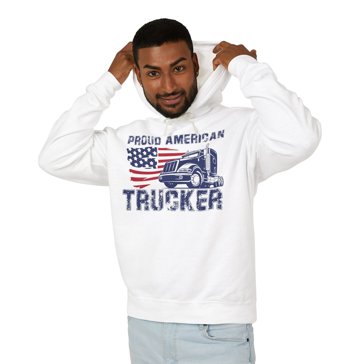 Proud American Trucker Lightweight Hooded Sweatshirt