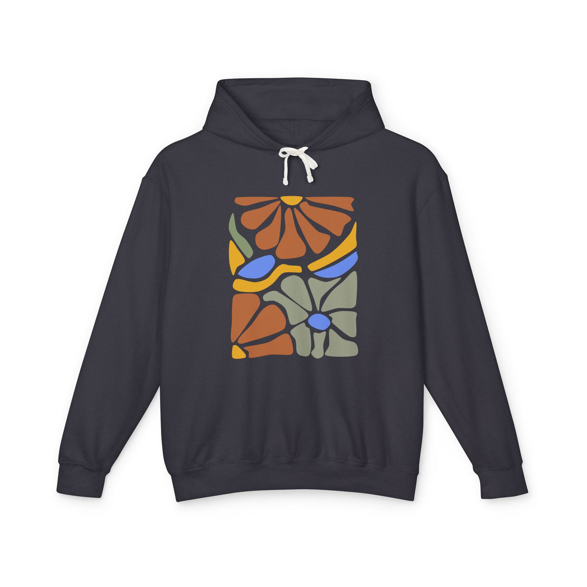 Retro Floral Abstract Art Lightweight Women's Hooded Sweatshirt