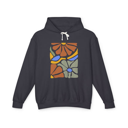 Retro Floral Abstract Art Lightweight Women's Hooded Sweatshirt