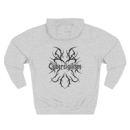 Cybersigilism Gothic Three-Panel Fleece Hooded Sweatshirt