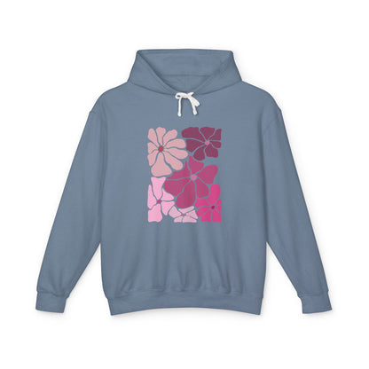 Pink Floral Lightweight Women's Hooded Sweatshirt